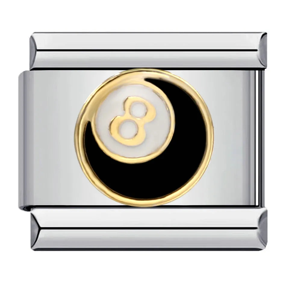 Personalized DIY Black Silver Color Italian Charm Bracelet Spider Cat Zebra Stripes Bead 9mm Bracelet Stainless Steel Jewelry