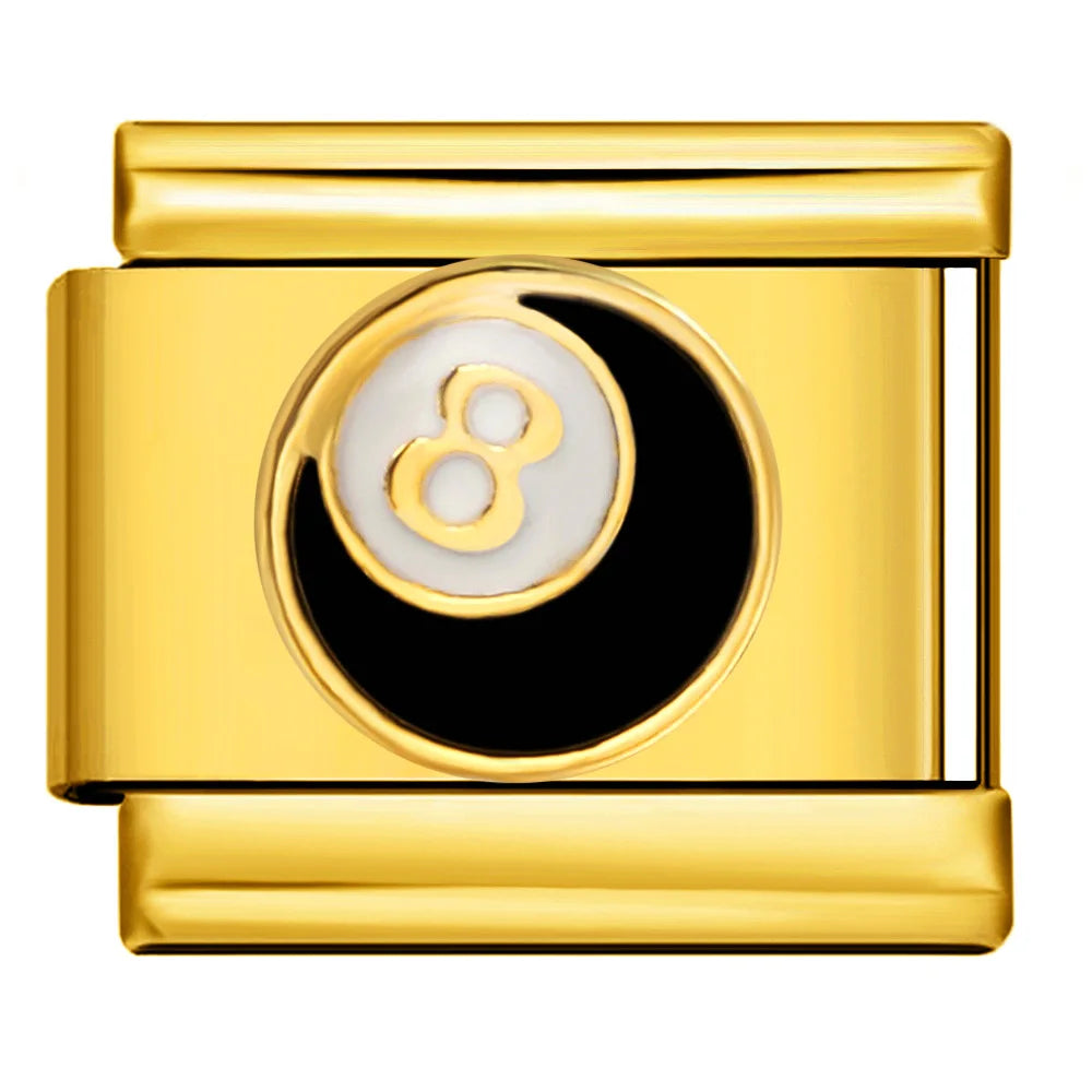 Personalized DIY Black Silver Color Italian Charm Bracelet Spider Cat Zebra Stripes Bead 9mm Bracelet Stainless Steel Jewelry