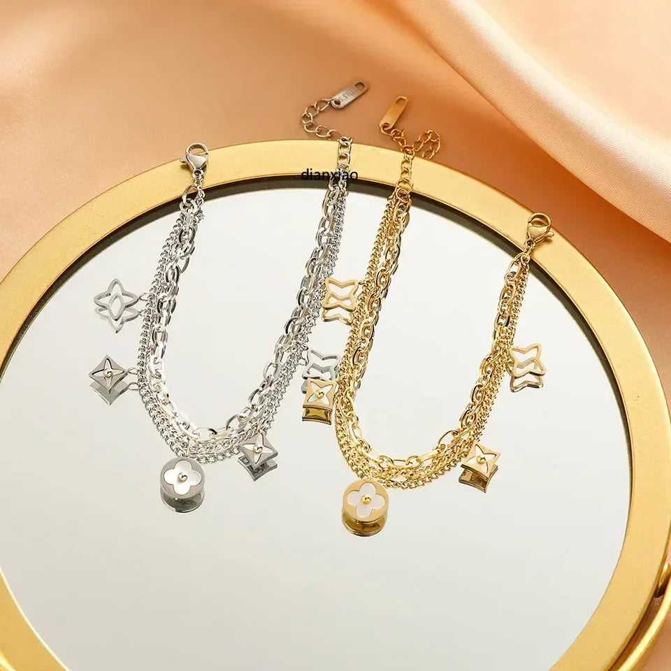 2025 Do not fade the new Japanese and Korean titanium steel bracelet female all ins style personality fashion bracelet