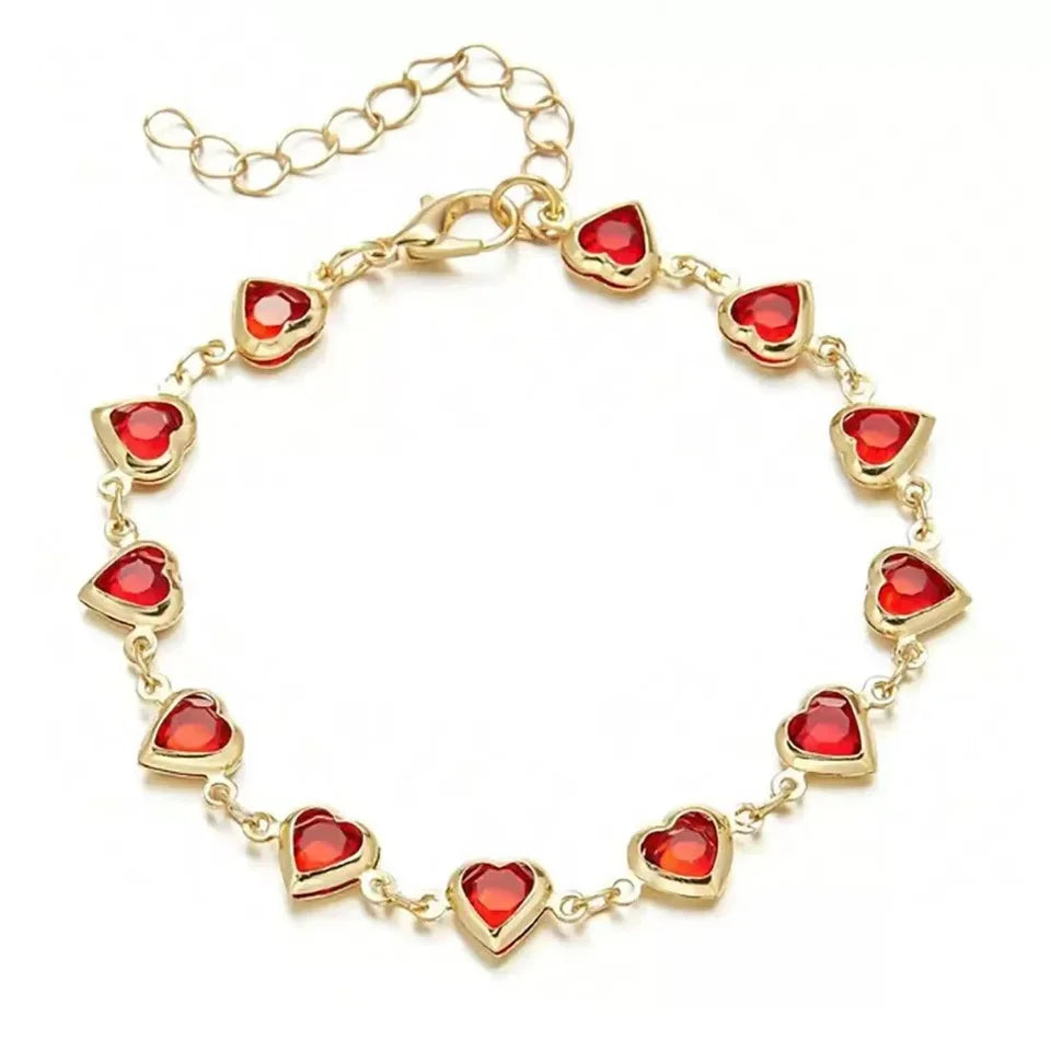 This Exquisite Bohemian Candy-Colored Heart-Shaped Crystal Ladies Bracelet is a Perfect Holiday Gift For Mothers And Wives