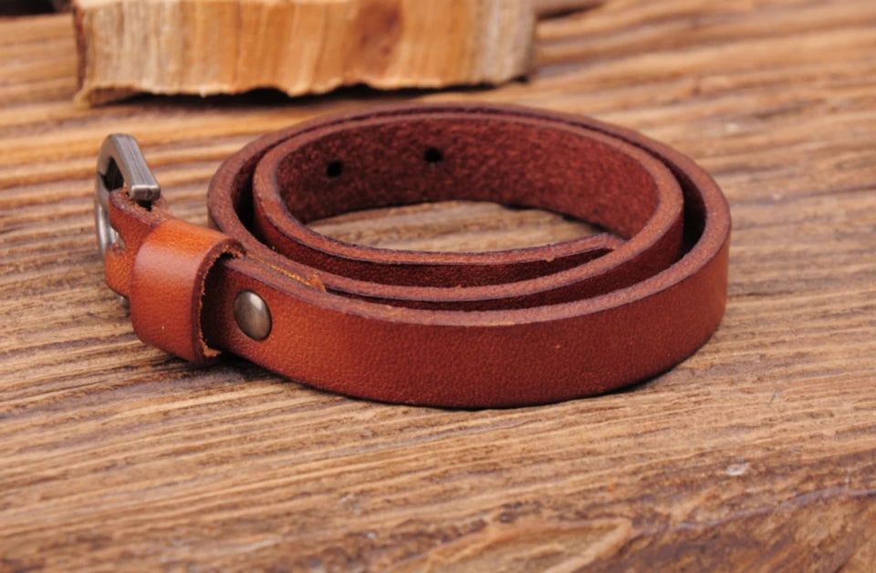 G522 Light Brown Punk Biker Cool Metal Buckle Double Wrap Leather Bracelet Cuff Men's