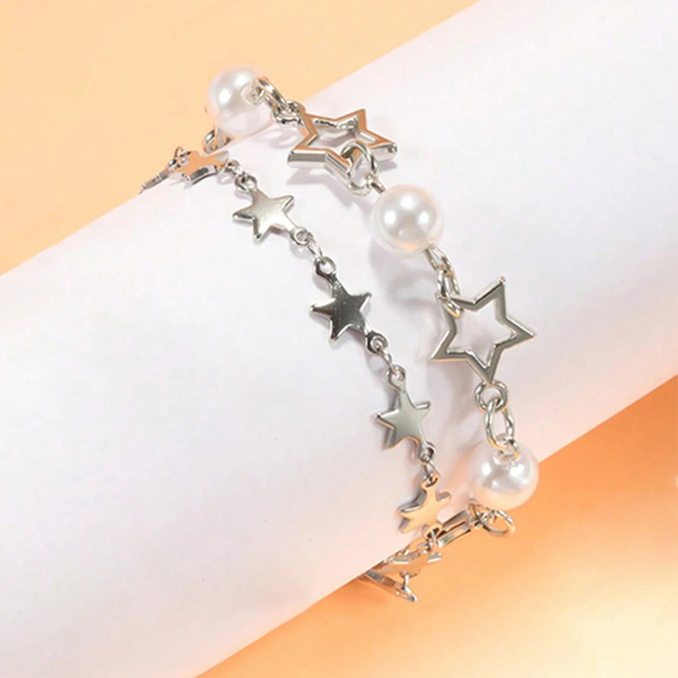 Y2K Celebrity Couple Bracelet Set, Imitation Pearl Star Friendship Bracelet, Perfect Gift for Holidays