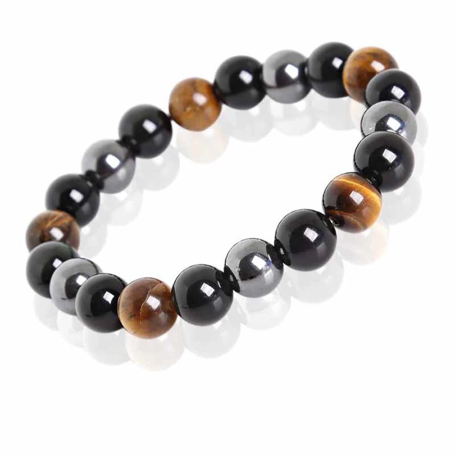 Natural Black Obsidian Hematite Tiger Eye Beads Bracelets Men for Magnetic Health Protection Women Soul Jewelry Pulsera Hombre