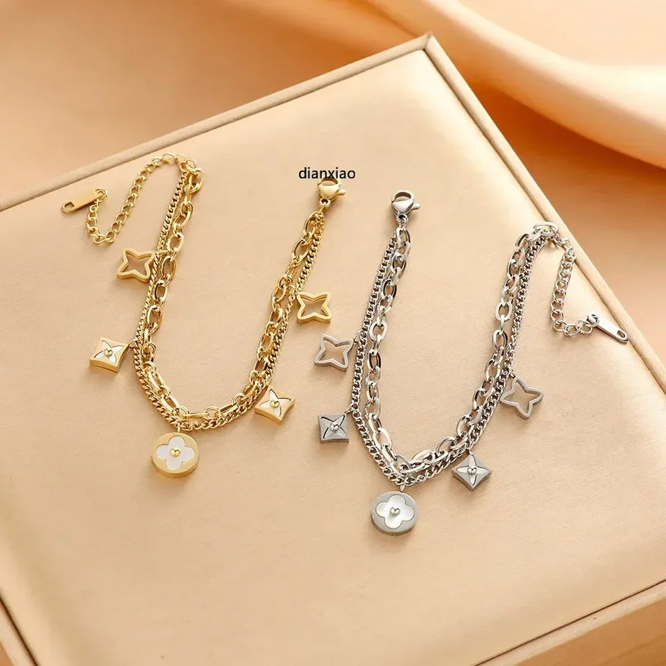 2025 Do not fade the new Japanese and Korean titanium steel bracelet female all ins style personality fashion bracelet