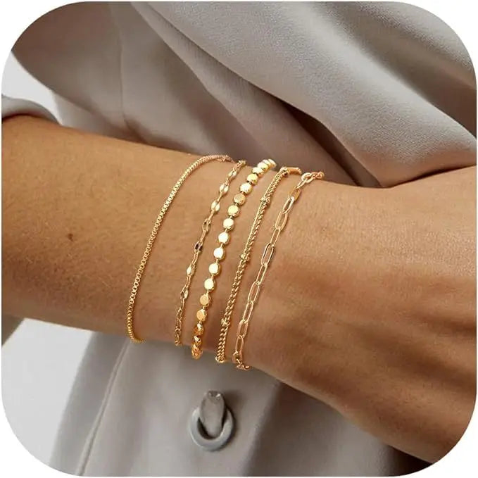 Personalized chain bracelet simple bohemian style street style bracelet set