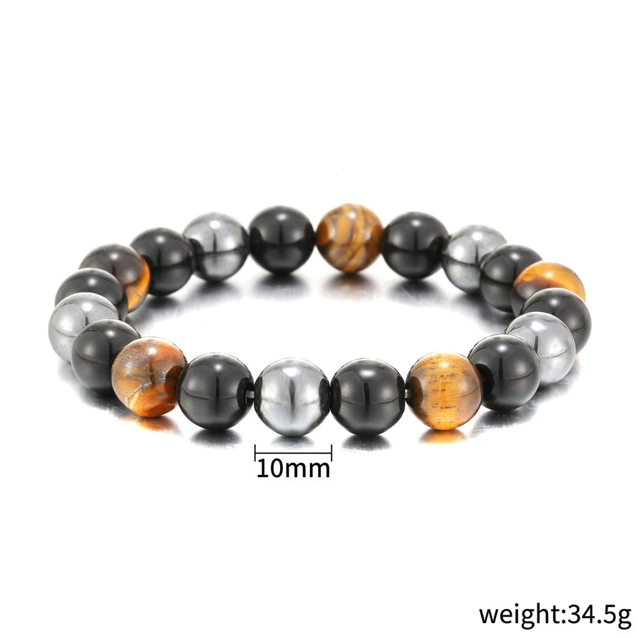 Natural Black Obsidian Hematite Tiger Eye Beads Bracelets Men for Magnetic Health Protection Women Soul Jewelry Pulsera Hombre