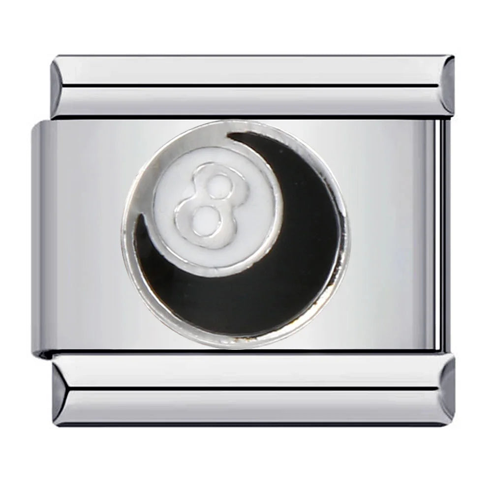 Personalized DIY Black Silver Color Italian Charm Bracelet Spider Cat Zebra Stripes Bead 9mm Bracelet Stainless Steel Jewelry